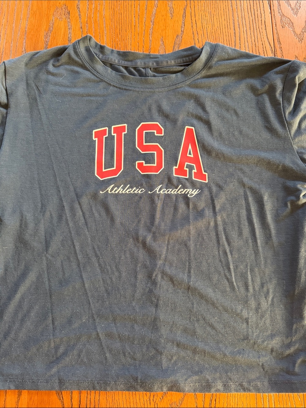 all in motion Men's Navy Tee with Red USA Graphic